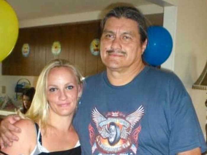 “I thought it would have to be a high-profile case for them to call me back,” Schmidt (here with her father, Gil) says of the Initiative. “I was like: Colin Kaepernick? Yeah, right. Never going to help me.”